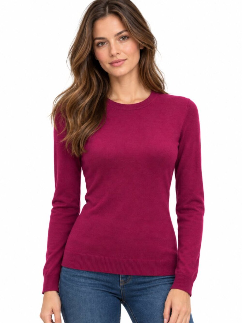 Banana Republic Silk Cashmere Plum Crewneck Sweater Small preppy Office Chic Lux
